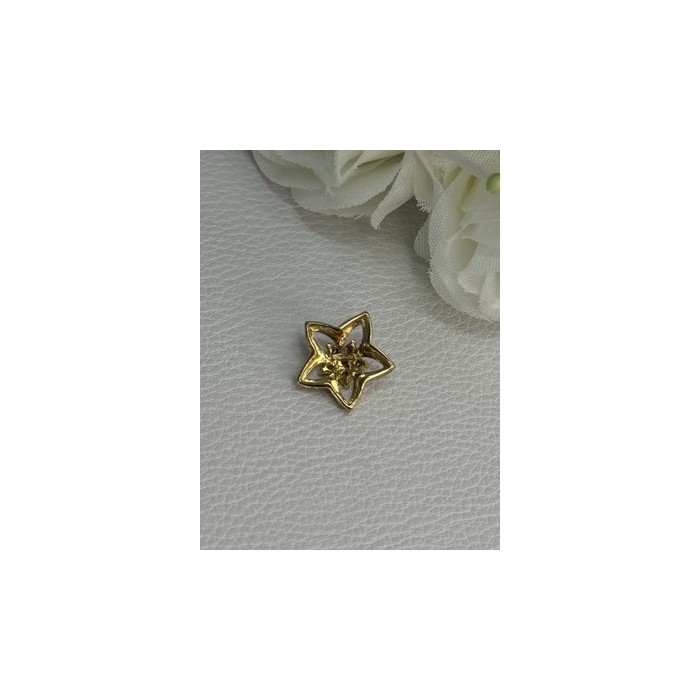 10K YELLOW GOLD DIAMOND STAR PENDANT LENGTH 0.50 INCH