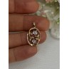 10K YELLOW GOLD DIAMONDS FLOWERS PENDANT LENGTH 0.95 INCH