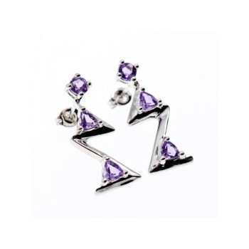 925 STERLING SILVER TOURMALINE EARRINGS ITALY