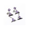 925 STERLING SILVER TOURMALINE EARRINGS ITALY