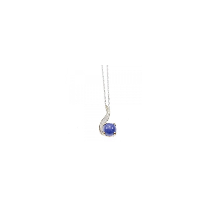 14K WHITE GOLD SAPPHIRE BLUE STAR CHAIN WITH PENDANT
