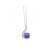 14K WHITE GOLD SAPPHIRE BLUE STAR CHAIN WITH PENDANT