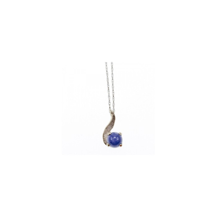 14K WHITE GOLD SAPPHIRE BLUE STAR CHAIN WITH PENDANT