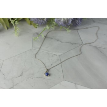 14K WHITE GOLD SAPPHIRE BLUE STAR CHAIN WITH PENDANT