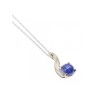 14K WHITE GOLD SAPPHIRE BLUE STAR CHAIN WITH PENDANT