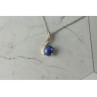 14K WHITE GOLD SAPPHIRE BLUE STAR CHAIN WITH PENDANT