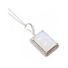 925 Sterling Silver Moonstone & CZ Chain with Pendant