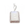 925 Sterling Silver Moonstone & CZ Chain with Pendant