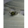925 Sterling Silver Peridot Heart & Beryl Ring Size 8
