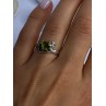 925 Sterling Silver Peridot Heart & Beryl Ring Size 8