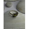 925 Sterling Silver Peridot Heart & Beryl Ring Size 8