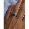 925 Sterling Silver Peridot Heart & Beryl Ring Size 8