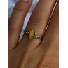 925 Sterling Silver Yellow Jade Ring Size 7