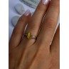 925 Sterling Silver Yellow Jade Ring Size 7