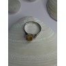 925 Sterling Silver Yellow Jade Ring Size 7
