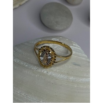 925 Sterling Silver Gold Plated Virgin Mary Ring Size 9