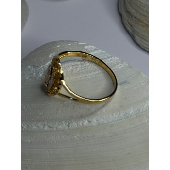 925 Sterling Silver Gold Plated Virgin Mary Ring Size 9