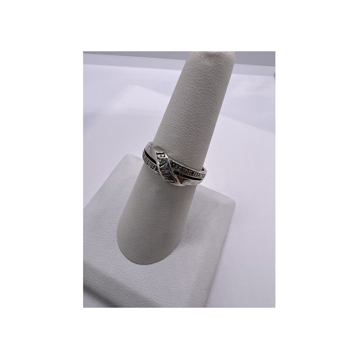 925 Sterling Silver Colorless Sapphire Ring Size 7
