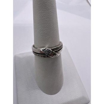 925 Sterling Silver Colorless Sapphire Ring Size 7