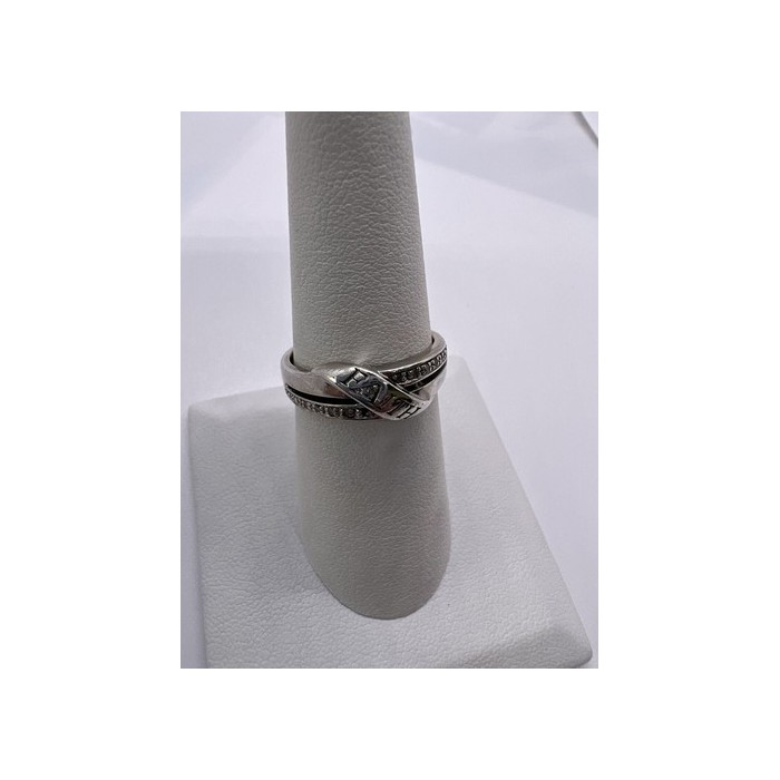 925 Sterling Silver Colorless Sapphire Ring Size 7