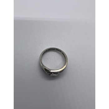 925 Sterling Silver Colorless Sapphire Ring Size 7