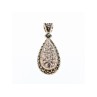 925 Sterling Silver CZ & Marcasite Drop Pendant