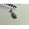 925 Sterling Silver CZ & Marcasite Drop Pendant