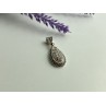 925 Sterling Silver CZ & Marcasite Drop Pendant