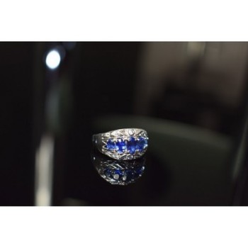 925 Sterling Silver Blue Topaz Ring Size 7.5