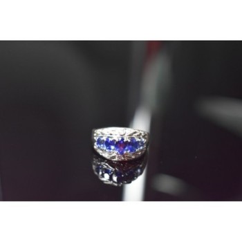 925 Sterling Silver Blue Topaz Ring Size 7.5