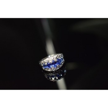 925 Sterling Silver Blue Topaz Ring Size 7.5