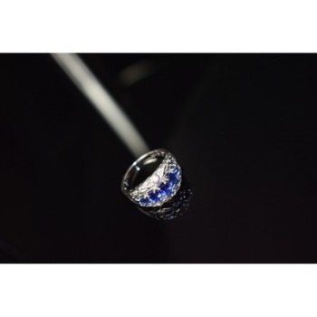 925 Sterling Silver Blue Topaz Ring Size 7.5