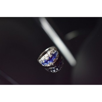 925 Sterling Silver Blue Topaz Ring Size 7.5