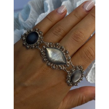 Vintage Beautiful 925 Sterling Silver Abalone Bracelet Length 7