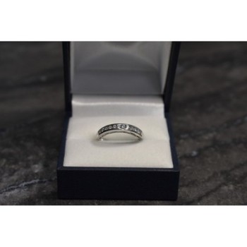 925 Sterling Silver CZ Band Ring Size 8
