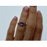 925 Sterling Silver Amethyst Openwork Ring Size 5.5