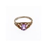 925 Sterling Silver Amethyst Openwork Ring Size 5.5