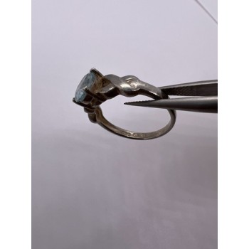 925 Sterling Silver Topaz Ring Size 6.5