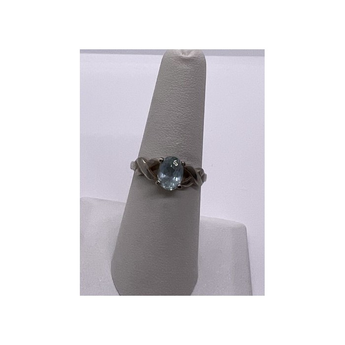 925 Sterling Silver Topaz Ring Size 6.5