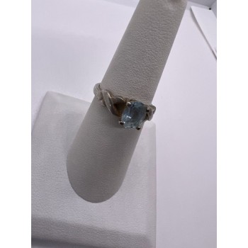 925 Sterling Silver Topaz Ring Size 6.5