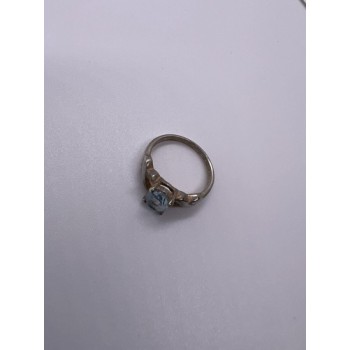 925 Sterling Silver Topaz Ring Size 6.5