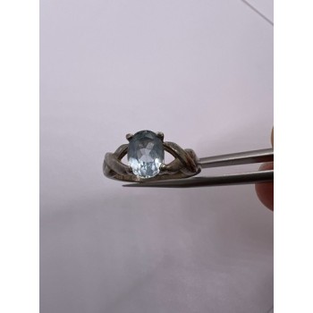 925 Sterling Silver Topaz Ring Size 6.5