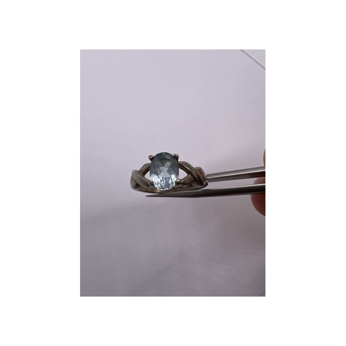 925 Sterling Silver Topaz Ring Size 6.5