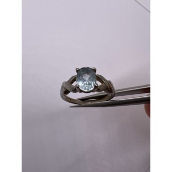 925 Sterling Silver Topaz Ring Size 6.5