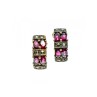 925 Sterling Silver Almandine & Marcasites Stud Earrings