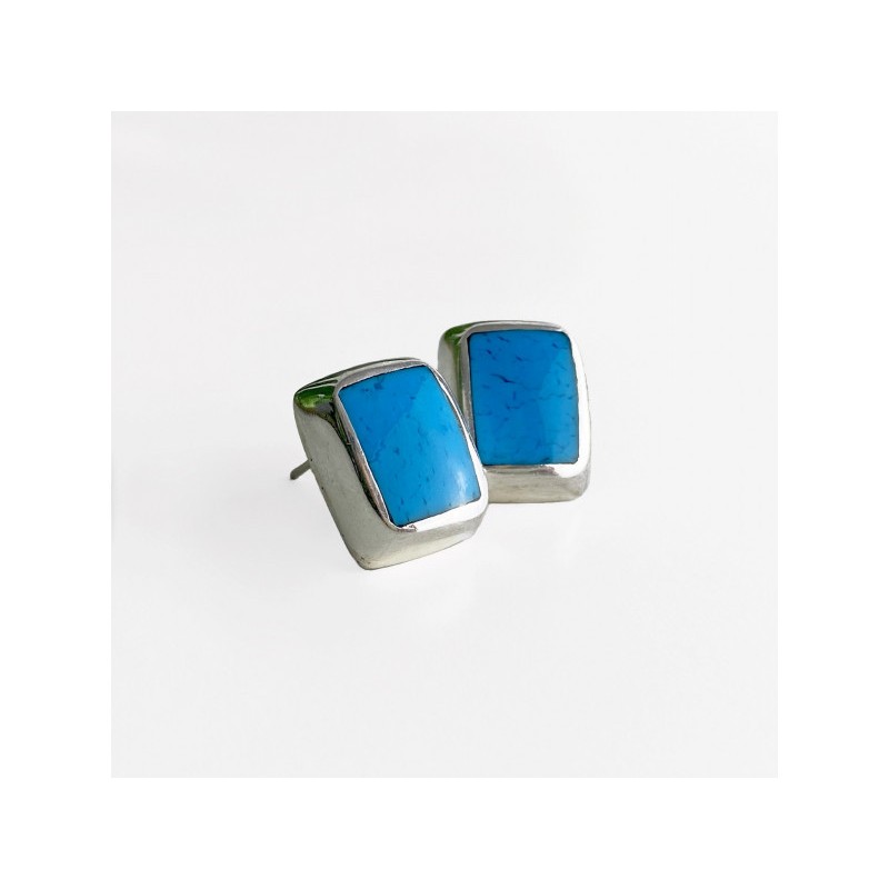 925 STERLING SILVER TURQUOISE STUD EARRINGS
