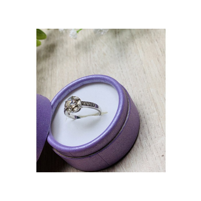 925 Sterling Silver Clear Quartz Ring Size 6.5