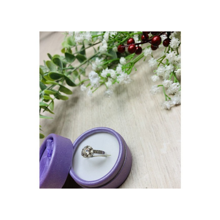 925 Sterling Silver Clear Quartz Ring Size 6.5