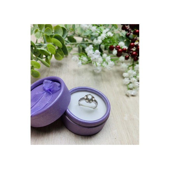 925 Sterling Silver Clear Quartz Ring Size 6.5