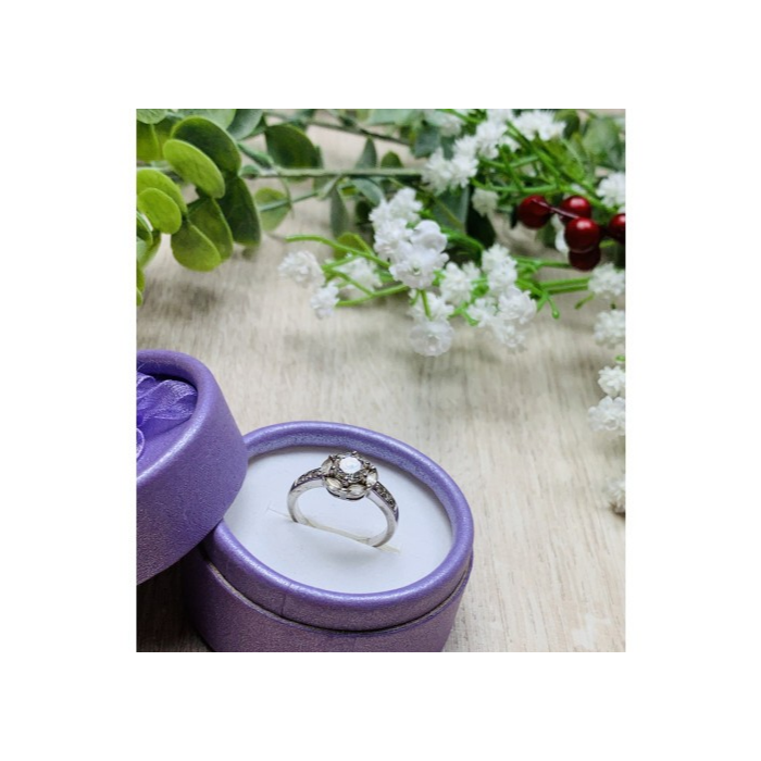 925 Sterling Silver Clear Quartz Ring Size 6.5